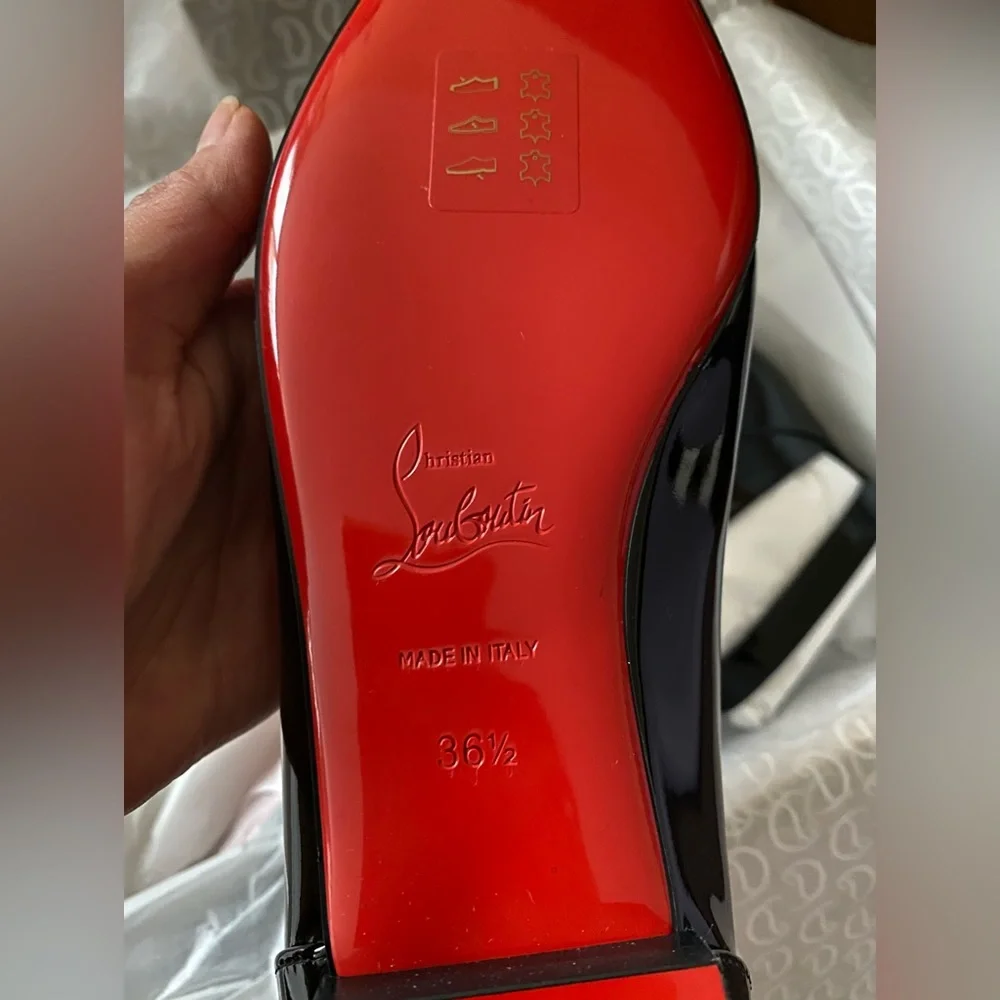 Christian Louboutin Lock Ballerina Flats, Patent, Black, 36.5 - Picture 11 of 11